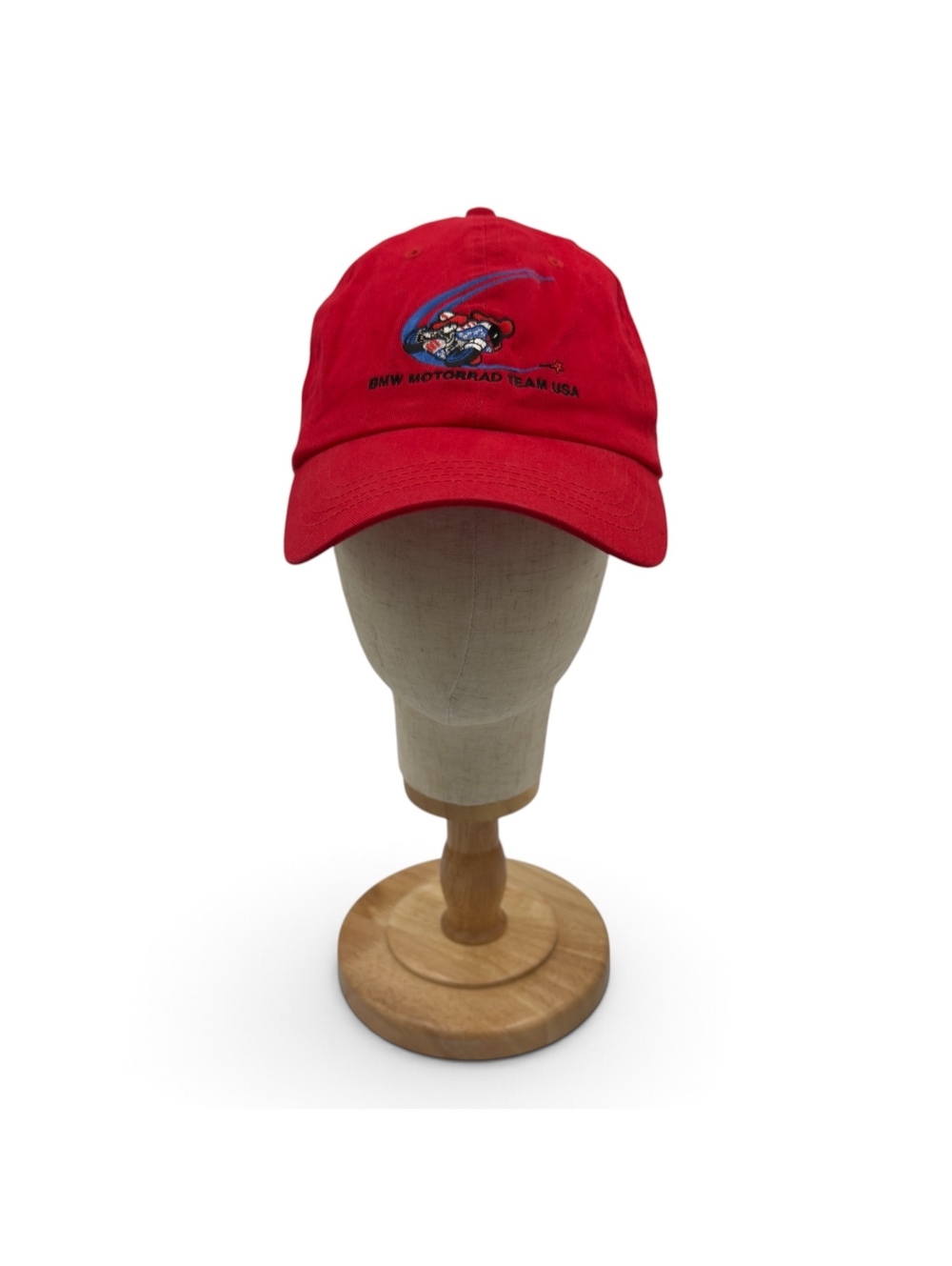 Vintage 2003 BMW Motorhead Team USA Red Cotton Baseball Cap Hat